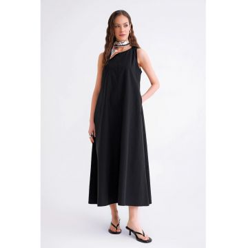 Rochie Maxi -  Relaxed Fit - Negru - Textil