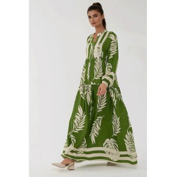 Rochie maxi  verde - viscoza