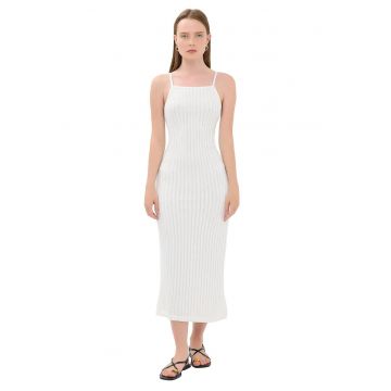 Rochie midi -  Alb - Poliester/Elastan