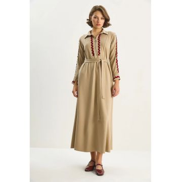 Rochie midi  bej - textil