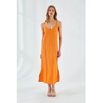 Rochie Midi -  Portocalie - Textil
