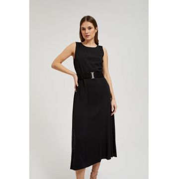 Rochie midi uni  L-SU-4334 - Negru