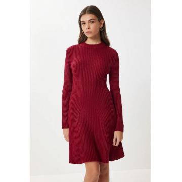 Rochie mini tricotata Happiness Istanbul - rosu - jerseu -