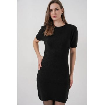 Rochie -  Rochie tricotata mini - negru - tricot -