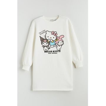 Rochie sport cu Hello Kitty - Alb