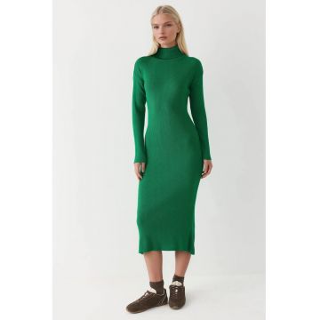 Rochie tricotata -  bodycon - verde -