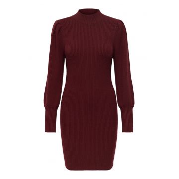 Rochie tricotata de dama -  bordeaux - 50% viscoza - 27% nailon - 23% poliester