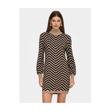 Rochie tricotata de dama  maro - fabricata din material de calitate