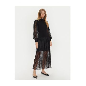 Rochie tricotata de dama  neagra - fabrica de calitate