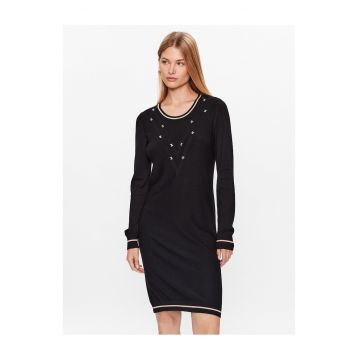 Rochie tricotata de dama  Sport - negru -