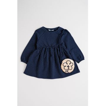 Set de rochie si geanta crossbody - Bleumarin