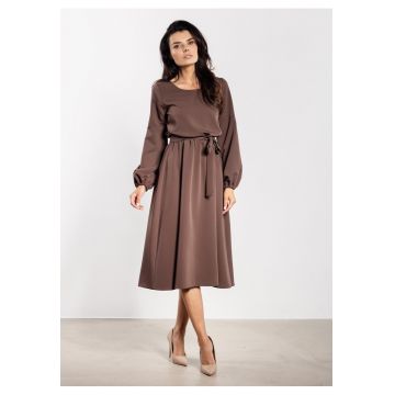 Rochie  A742 - ciocolatiu - poliester-elastan