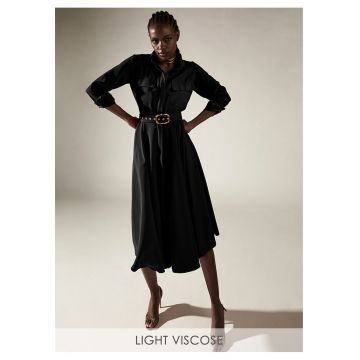 Rochie cocktail midi cu drapaje Amavi - Rosu