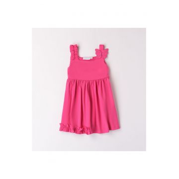 Rochie cu aplicatie fluturas si volane pentru fete -  0.8348 - Roz