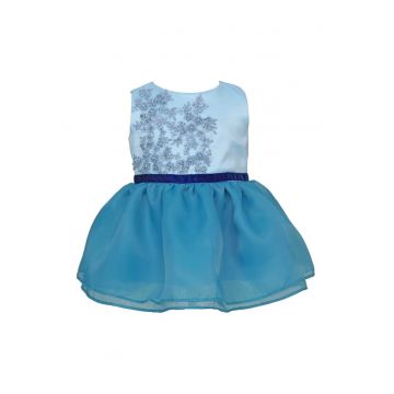 Rochie cu broderie Maisie - Albastru