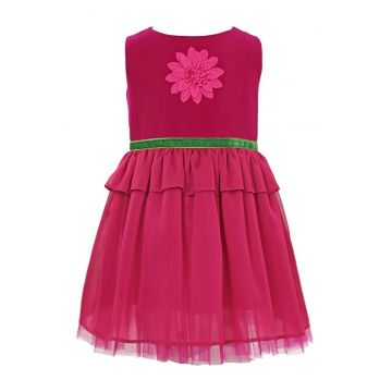 Rochie cu detaliu floral Alivia - Fucsia