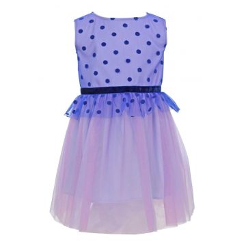 Rochie cu imprimeu cu buline Stella - Albastru lavanda