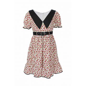 Rochie cu imprimeu cu capsuni Tabitha - Rosu/Alb/Verde