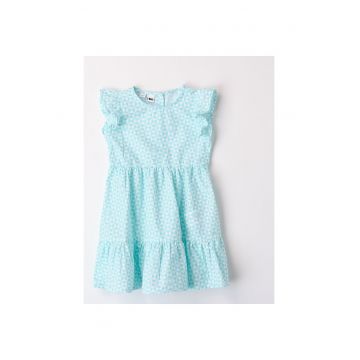 Rochie cu imprimeu floral pentru fete -  4.8758 - Multicolor - Alb/Aqua