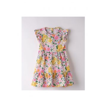 Rochie cu imprimeu floral pentru fete -  4.8758 - Multicolor - Verde/Galben/Roz/Multicolor