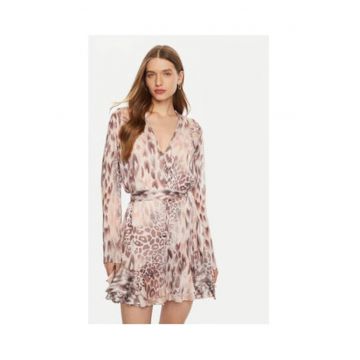 Rochie cu maneca lunga si animal print