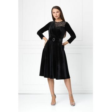 Rochie cu maneci 3/4 Apolonia - Negru
