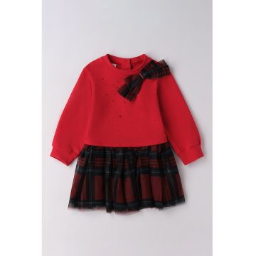 Rochie cu model 2 in 1 - Rosu/Negru