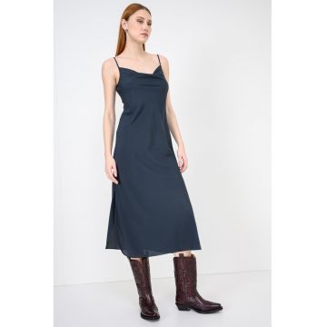 Rochie din satin Hadley - Albastru inchis