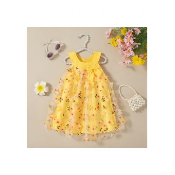 Rochie Fetite cu Floricele Valeria - Galben