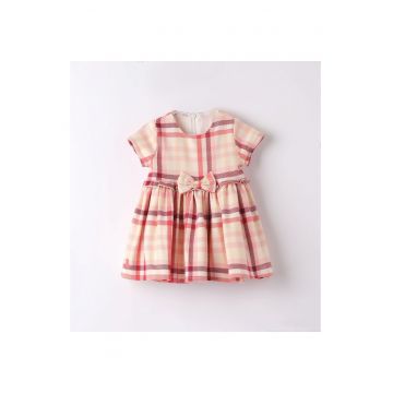 Rochie in carouri pentru bebe fetite -  3.7751 - Roz/Bej