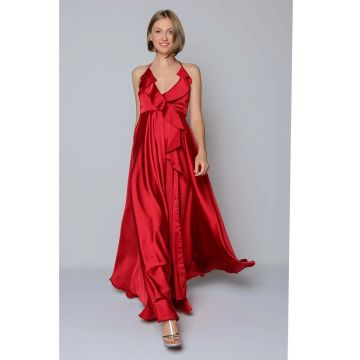 Rochie maxi cu decolteu cache-cour J'adore - Rosu