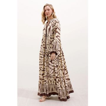 Rochie maxi HiCCUP - viscoză - Maro