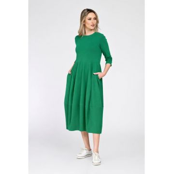 Rochie midi bufanta din bumbac