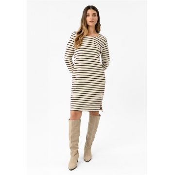 Rochie midi bumbac  bej/visiniudwqfw