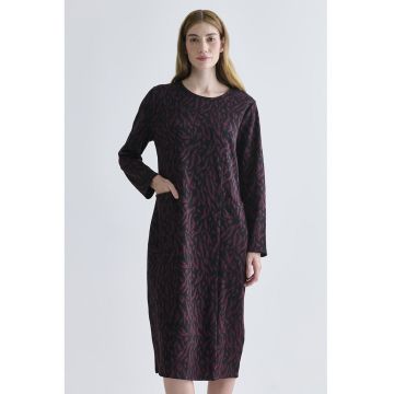 Rochie midi cu imprimeu grafic - Rosu/Negru
