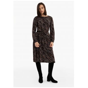 Rochie midi din viscoza cu model -  G-Maize - maro - Maro