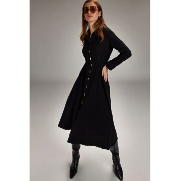 Rochie midi evazata - Negru