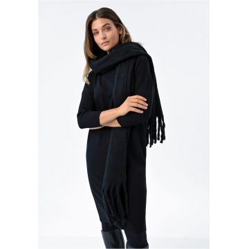 Rochie midi sumpradimensionata tricotata  G-Pearl - neagra - Negru