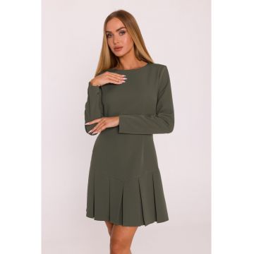 Rochie mini cu maneci buff - maro