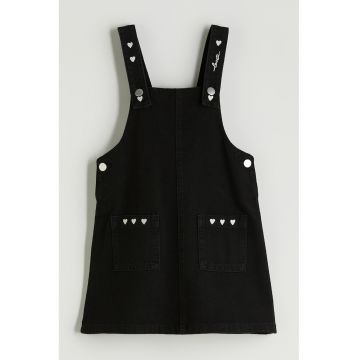 Rochie scurta cu decolteu patrat - Negru