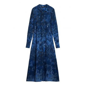 Rochie camasa Dama -  Albastru - 100% viscoza -