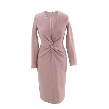 Rochie cambrata cu decolteu in V si detaliu rasucit frontal Jackie