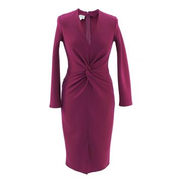 Rochie cambrata cu decolteu in V si detaliu rasucit frontal Jackie