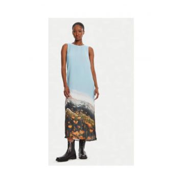 Rochie casual -  albastru - 100% poliester -