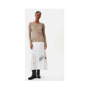 Rochie casual Dama -  Alb - poliester - elastan -