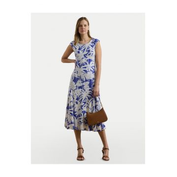 Rochie casual dama  albastru/ alb - material de calitate