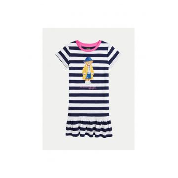 Rochie casual fete -  Bleumarin/Alb