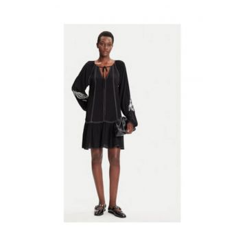 Rochie casual -  neagra - 100% viscoza -