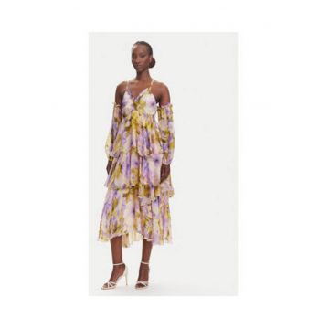 Rochie cocktail Dama -  multicolor - 70% viscoza - 30% matase -