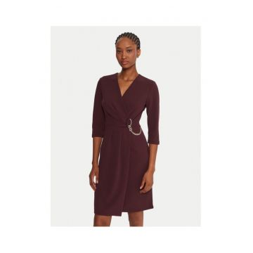 Rochie cocktail  maro - material sintetic - Maro